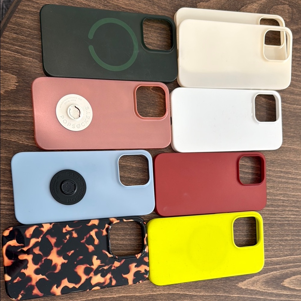 Assorted Phone Cases - Black, White, Red, Yellow, Green